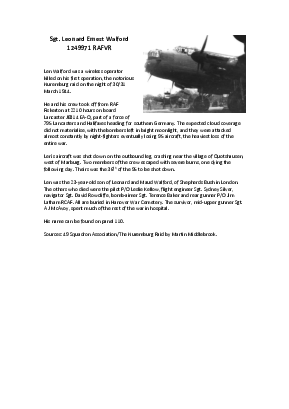 A preview of a PDF biography for Walford, Leonard Ernest